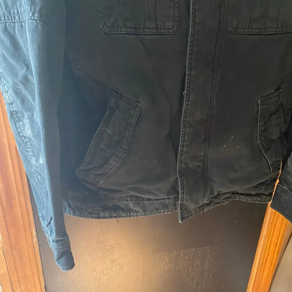 Levi's Utility Jacket Black Gray Hoodie Mens Size Medium